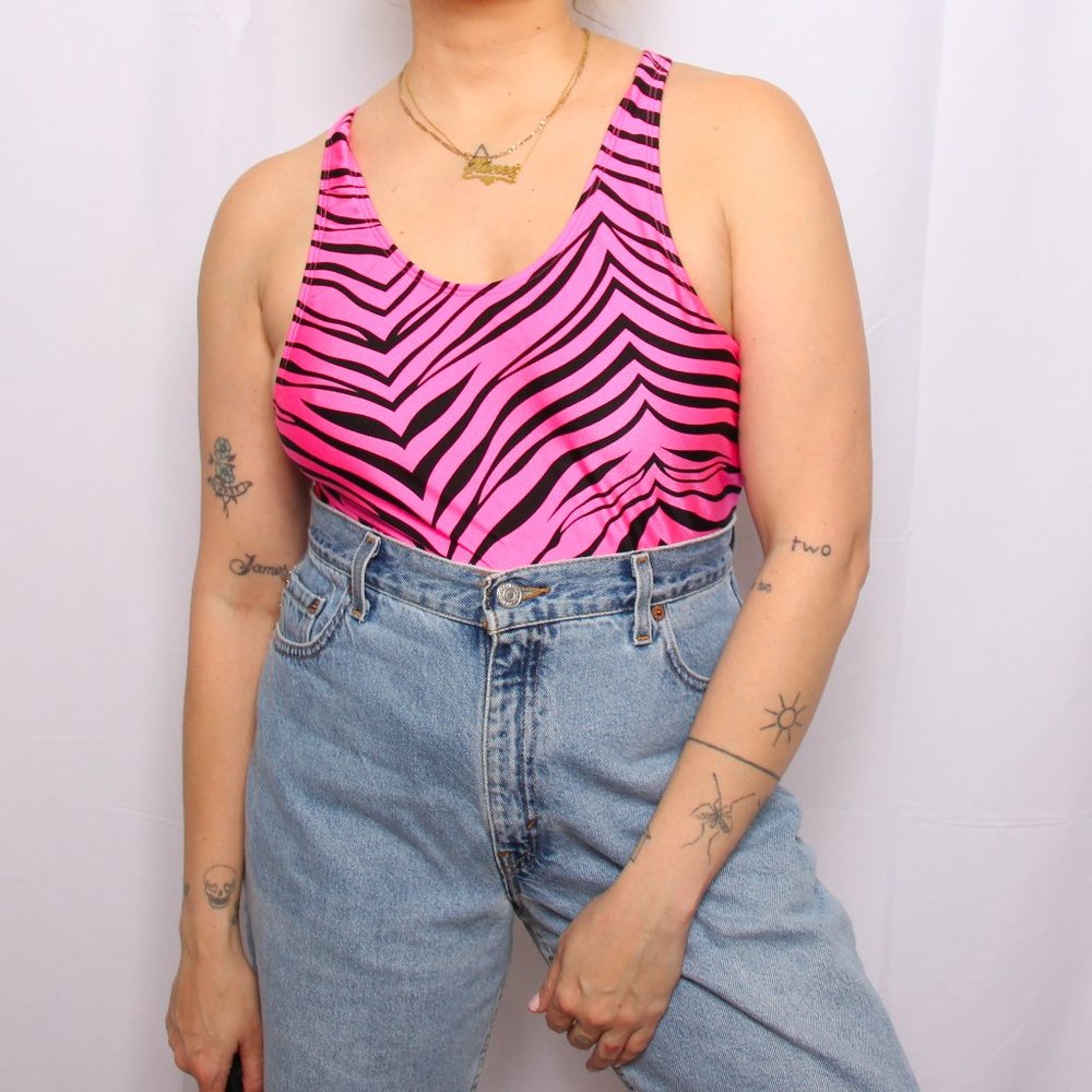 Pizzazz Animal Print Racer Back Top